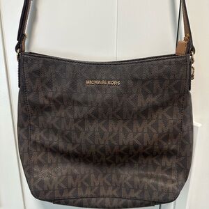 Michael Kors Dark Brown Monogram Shoulder Bag